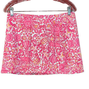 NWOT Lilly Pulitzer Seashells Sand Dollar Starfish Pink Skort Size 2